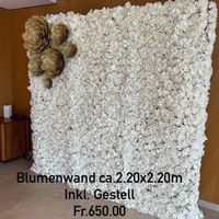 Blumenwand Rosenwand Fotowand weiss