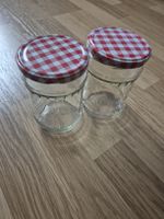 2 Einmachgläser, Marmeladengläser, Konfitüre Gläser