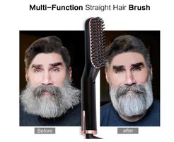 3 in 1 Bartglätter Kamm für Männer Elektrischer Haarglätter