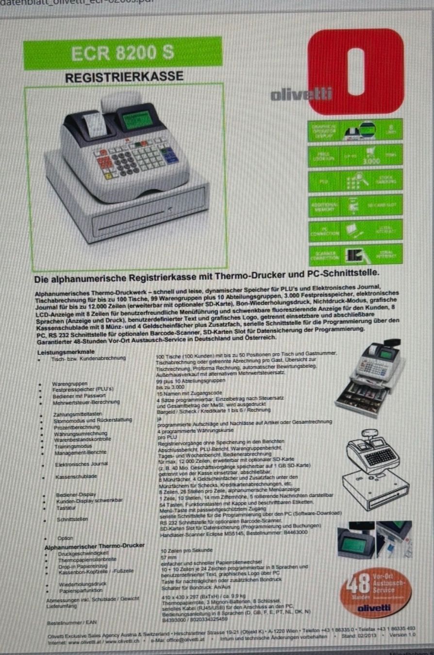 Olivetti Kassen: Registrierkasse Olivetti ECR 8200S – Gebraucht aus Saland von IT-Service-Gubler 1