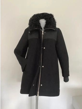 Moncler classic black wool coat size 2