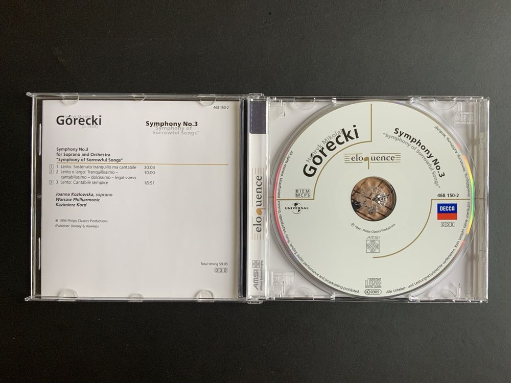 Henryk Mikolaj Górecki CD Symphony No.3 Kaufen auf Ricardo