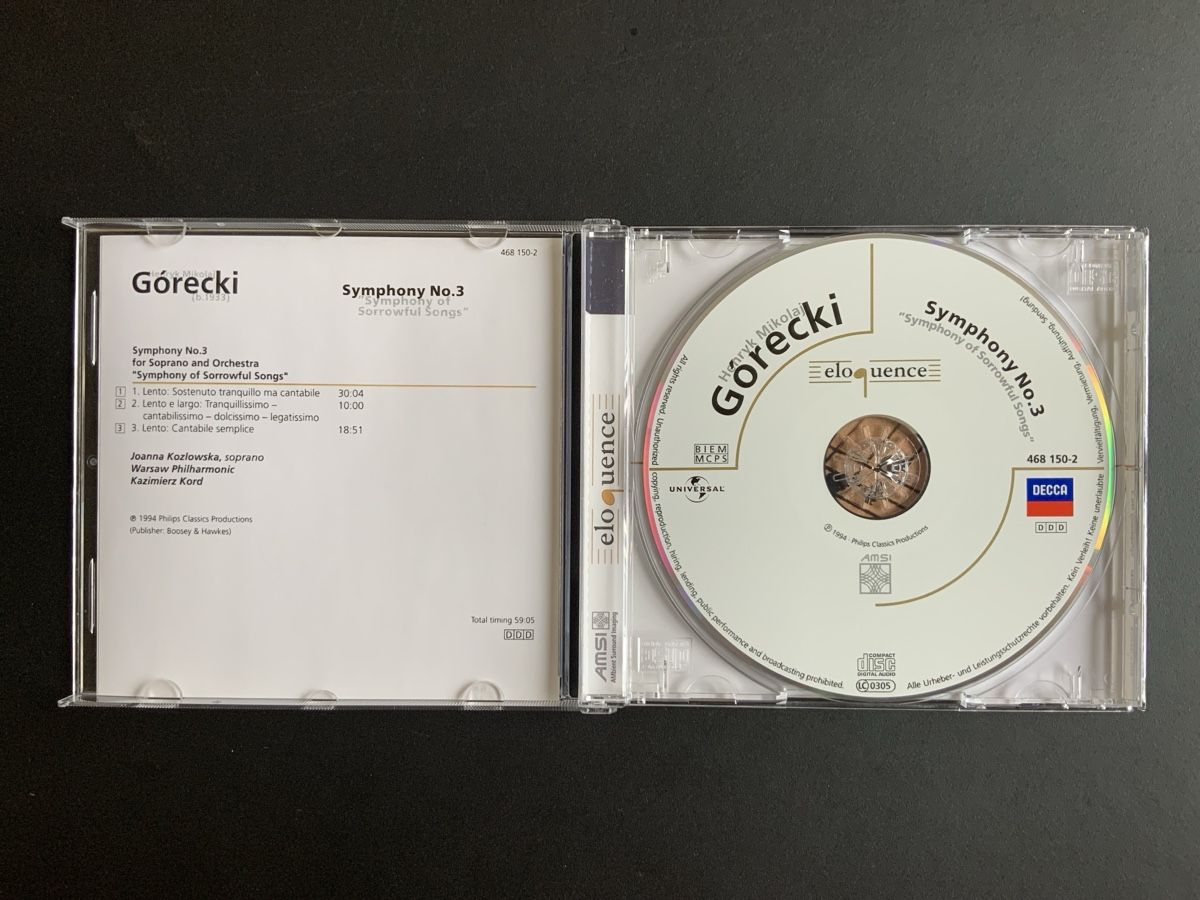 CD: Henryk Mikolaj Górecki - CD Symphony No.3 – Nuovo (secondo la descrizione) da Zürich venduto da thomashahn 1