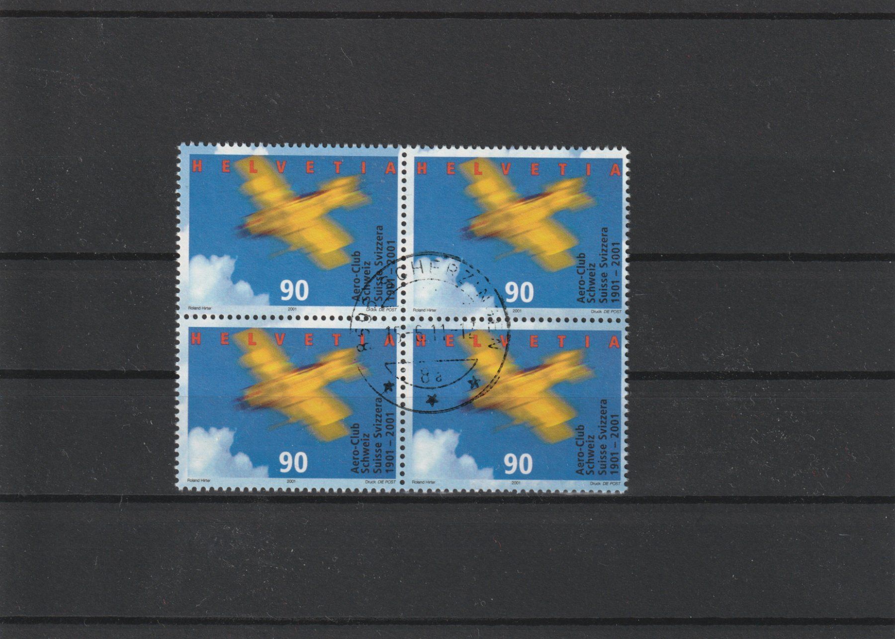 Tutti i francobolli: 2001 100J Aeroclub 4er-Block gestempelt – Usato da Spiez venduto da Crazyduck