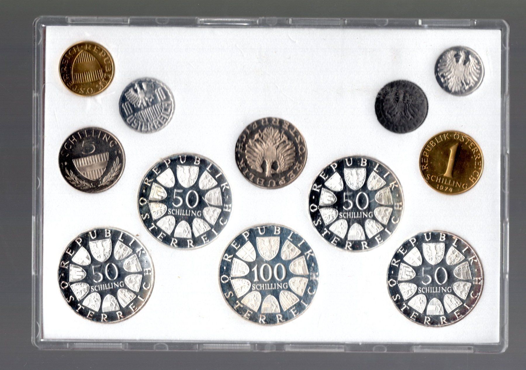 Tutti le monete: Austria coins set 1974 TOP UNC – Nuovo (secondo la descrizione) da Leibstadt venduto da baroc333