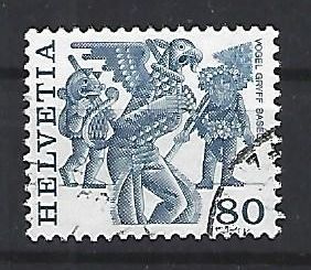 Tutti i francobolli: 1977 - Volksbräuche - Vogel Gryff – Usato da Schaffhausen venduto da poststamp
