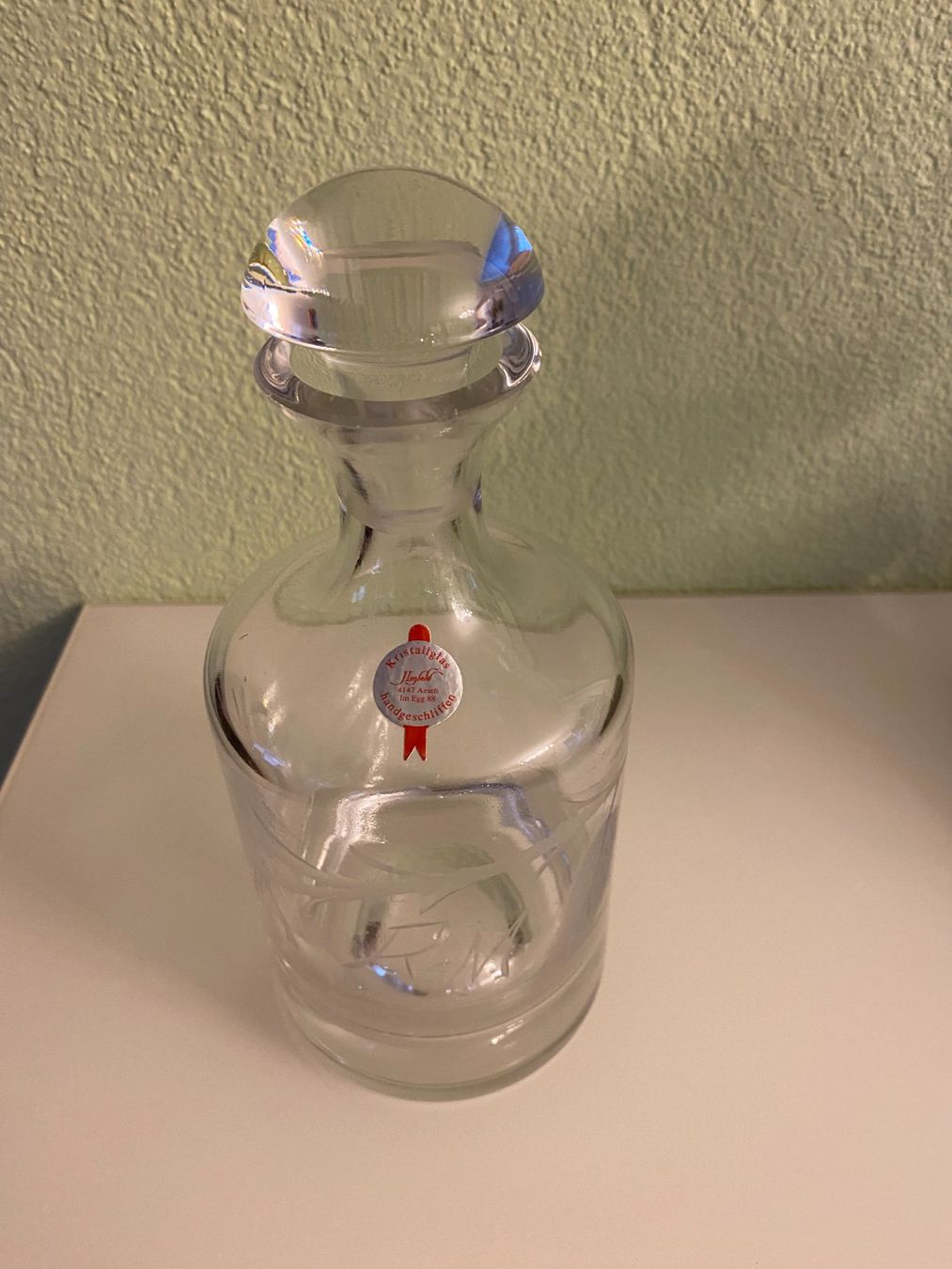 Altro: Kristallglas Flasche von J. Imfeld Aesch mit Kirschen – Usato da Niederrohrdorf venduto da park5 1