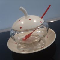 Vintage 50er 60er J. Marmeladenglas Zuckerdose Mid Century