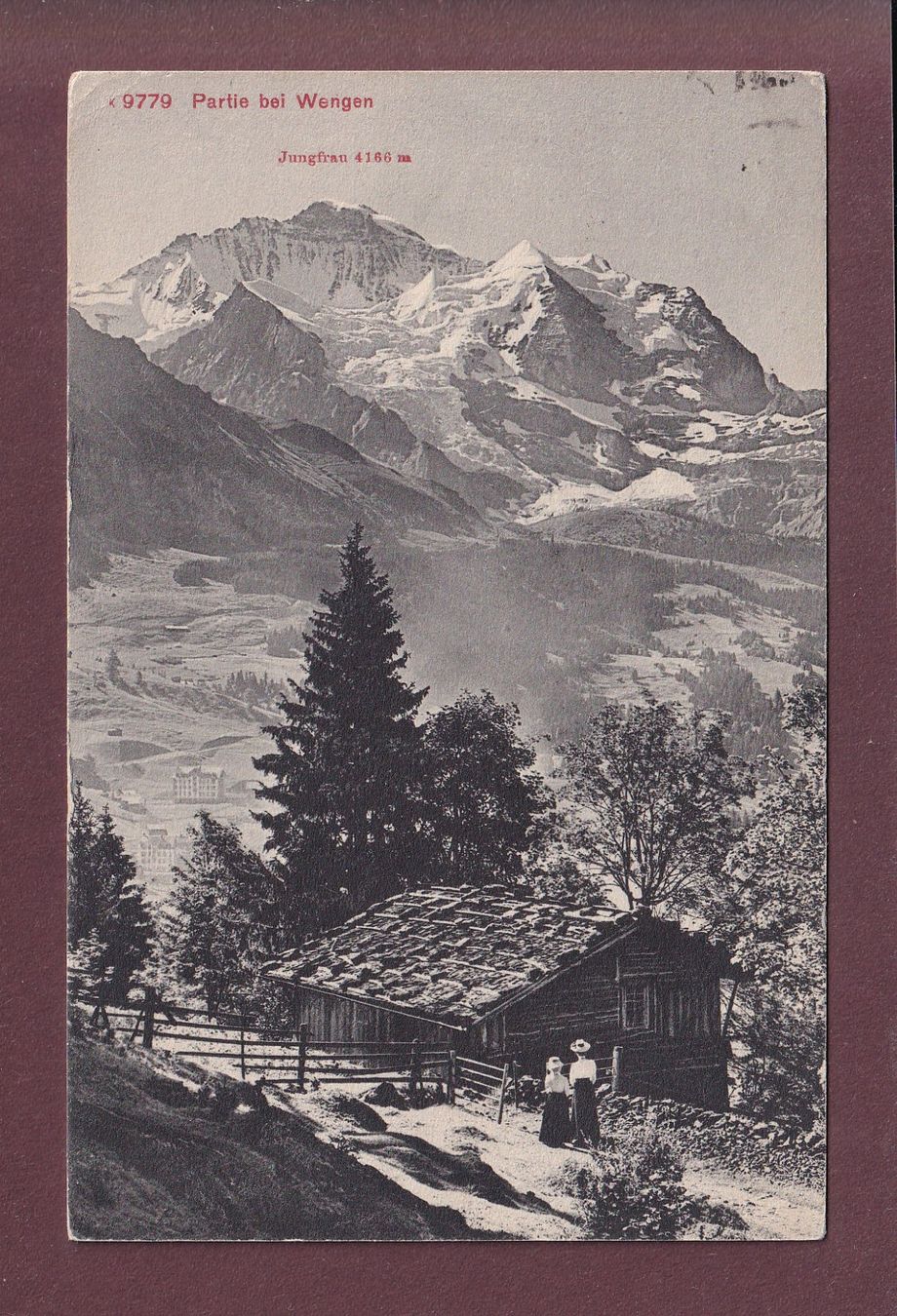 Cartoline postali: Partie bei WENGEN - 1910 // Eckbug // – Usato da Pully venduto da nicecards