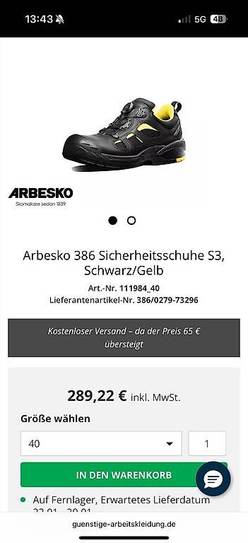 Scarpe da uomo: Arbesko Sicherheitsschuhe – Usato da Eschenz venduto da Peter321 1