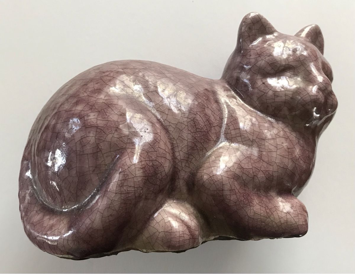 Sculture & Statue: Céramique d’un Chat Craquelé – Usato da Penthaz venduto da Petrus45
