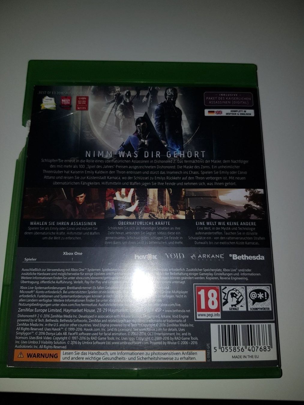 Microsoft Spiele: Dishonored 2 für XBOX ONE – Gebraucht aus Emmenbrücke von prisan_LU 1