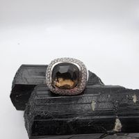 Masiver Silberring von Viventy mit Rauchquarz Grösse 60