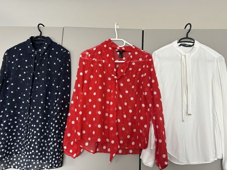 Drei Blusen Hilfinger Zara und h&m S Polka Dots
