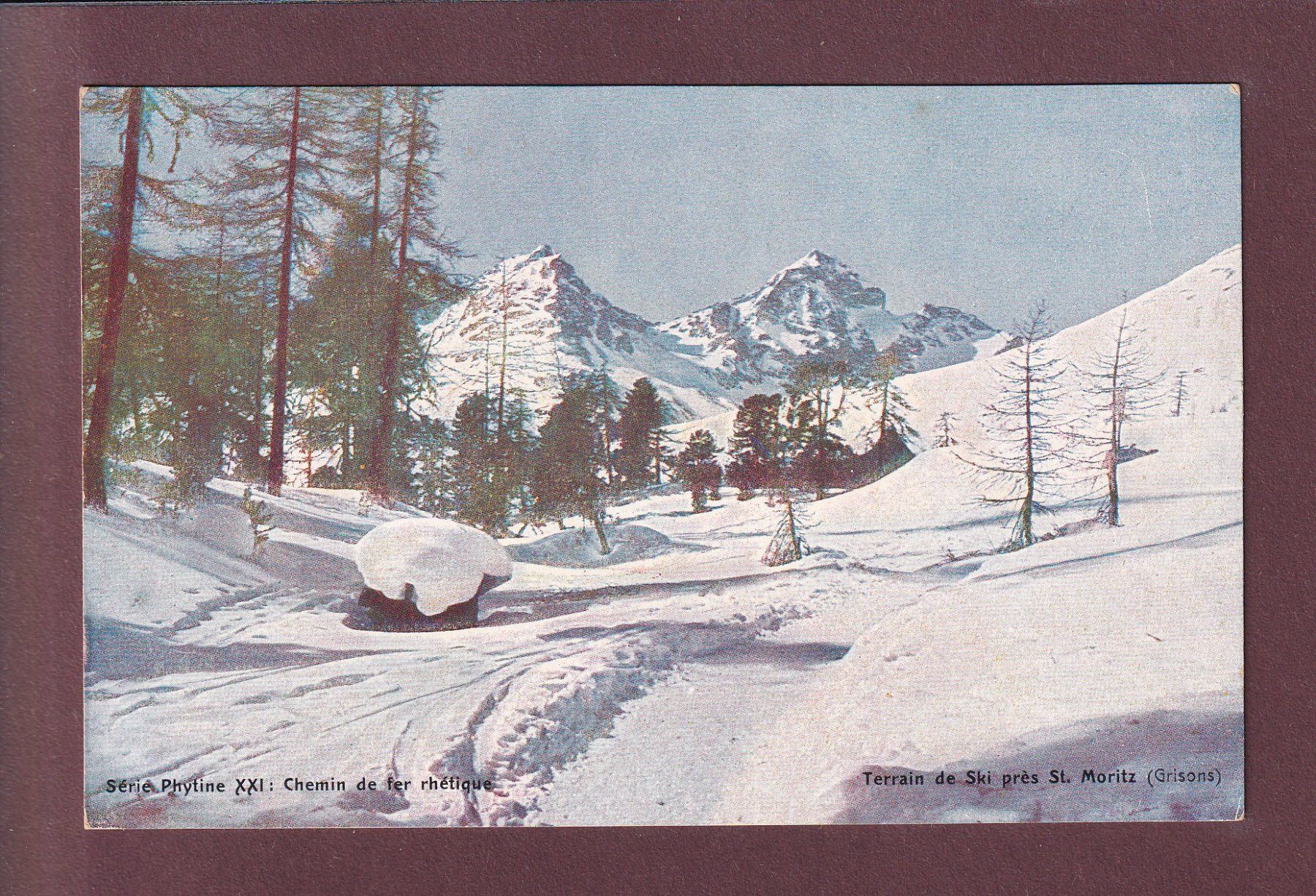 Ansichtskarten: Terrain de ski près ST. MORITZ – Gebraucht aus Pully von nicecards
