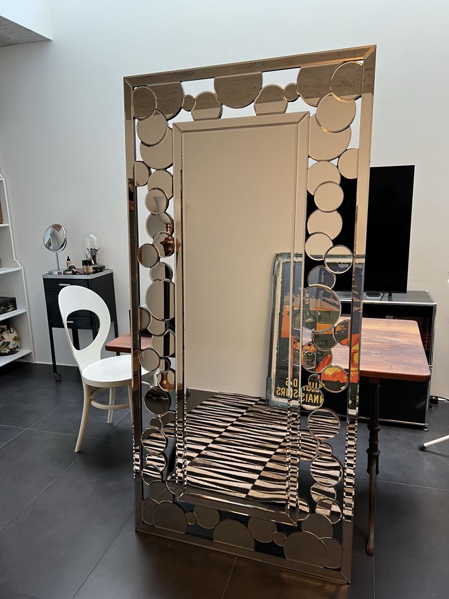 Specchi: Fantastischer grosser Vintage Spiegel – Usato da Wabern venduto da La-Vitrine 2