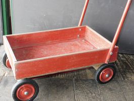 Leiterwagen Schubkarren Kinder Holzwagen ca 50er jahre  soll