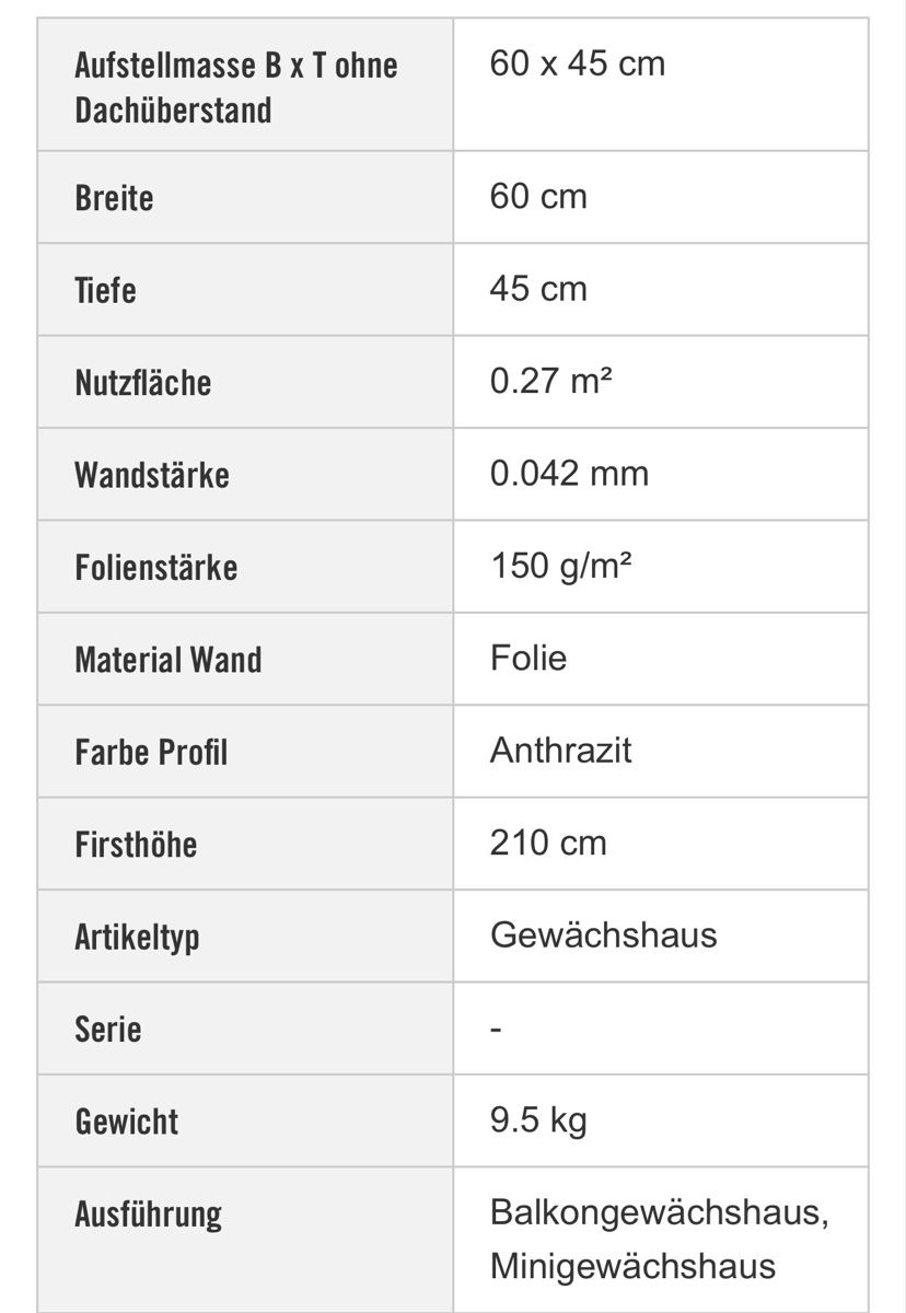 Casette da giardino & serre: Foliengewächshaus originalverpackt – Nuovo (secondo la descrizione) da Fehraltorf venduto da JuliaAngela 9