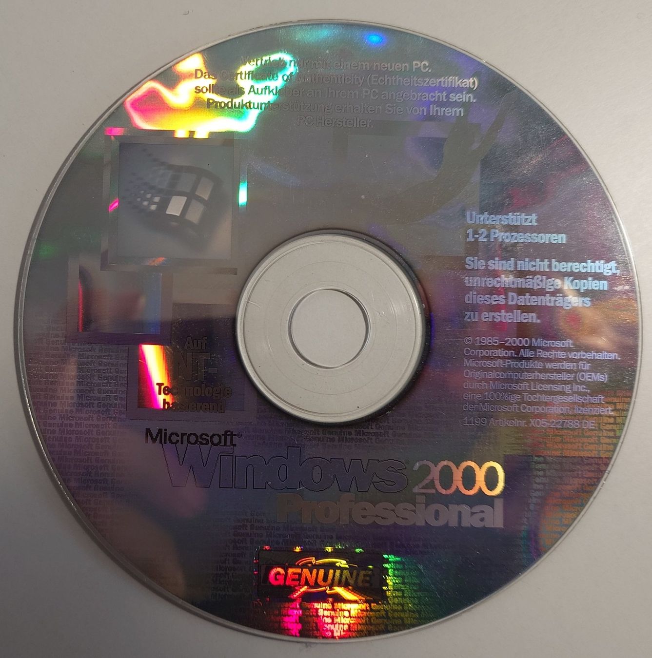 Microsoft Software: Original Windows 2000 Professional CD – Gebraucht aus Ostermundigen von Chrisascht