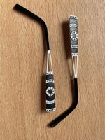 Brille Bügel neuwertig mit Perlenbesatz schwarz silber 44 Ze