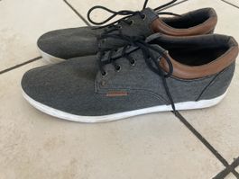 Herren Freizeitschuhe Grau Stoff Pierone Gr.46 