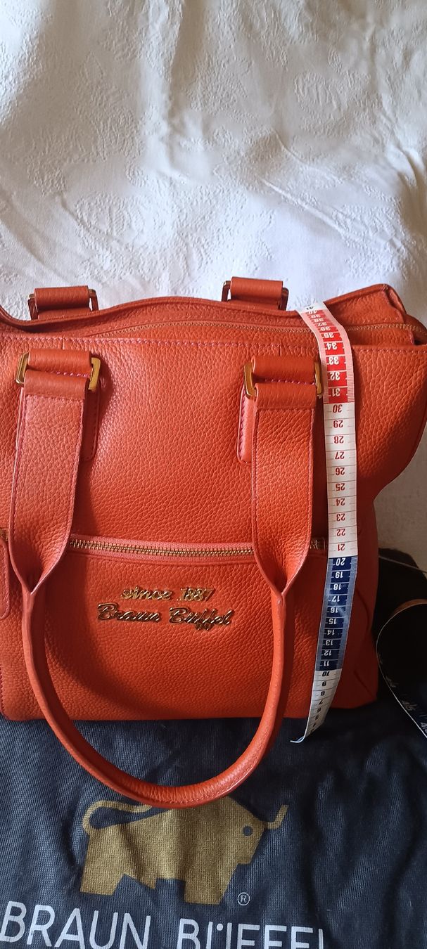 Taschen: BRAUN BÜFFEL, orange  Lederhandtasche. – Neu (gemäss Beschreibung) aus Maienfeld von Andyr44 1