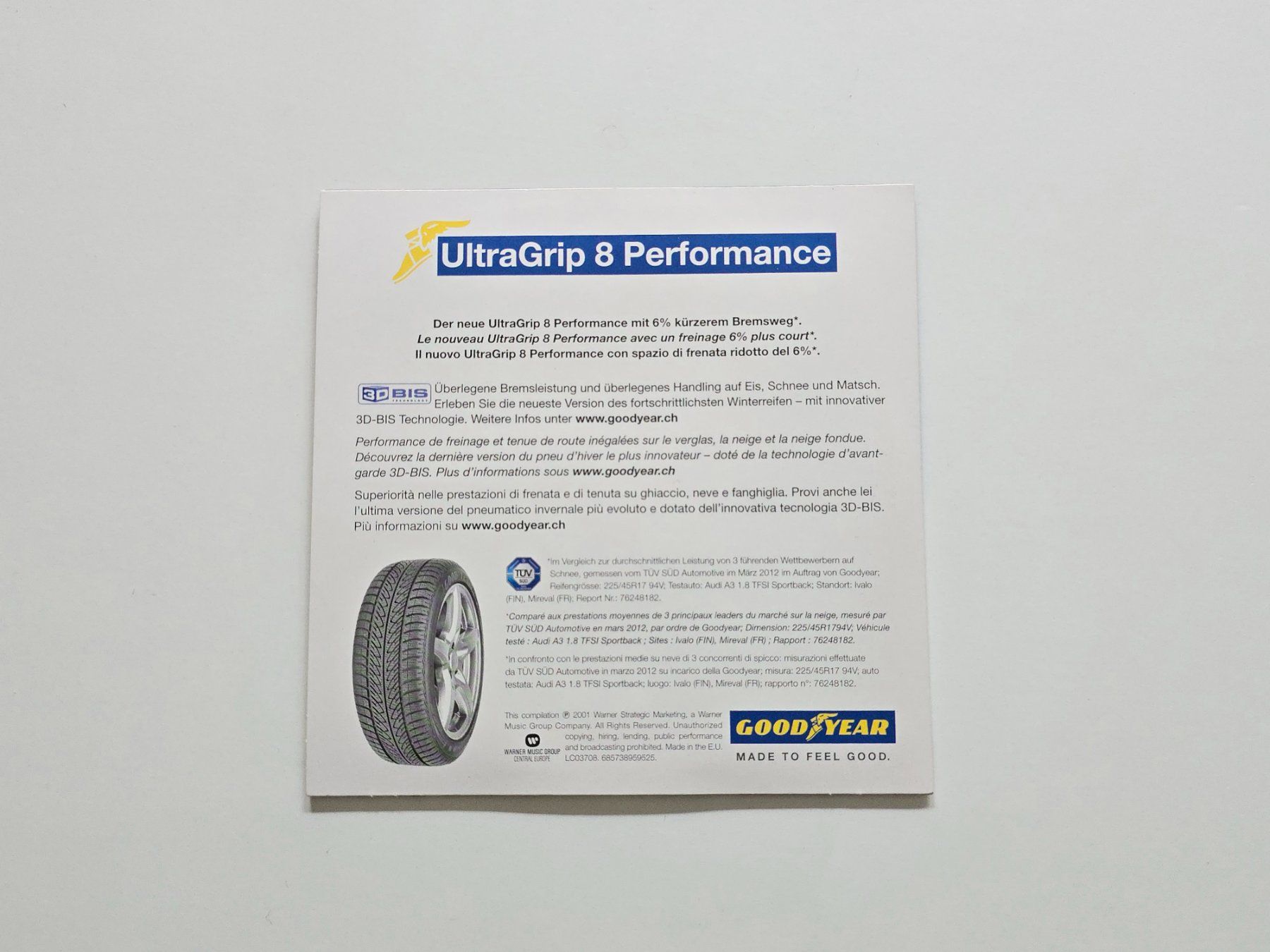CD: CD Goodyear feel safe feel good 2001 – Usato da Dättlikon venduto da Wundertuete_ 1