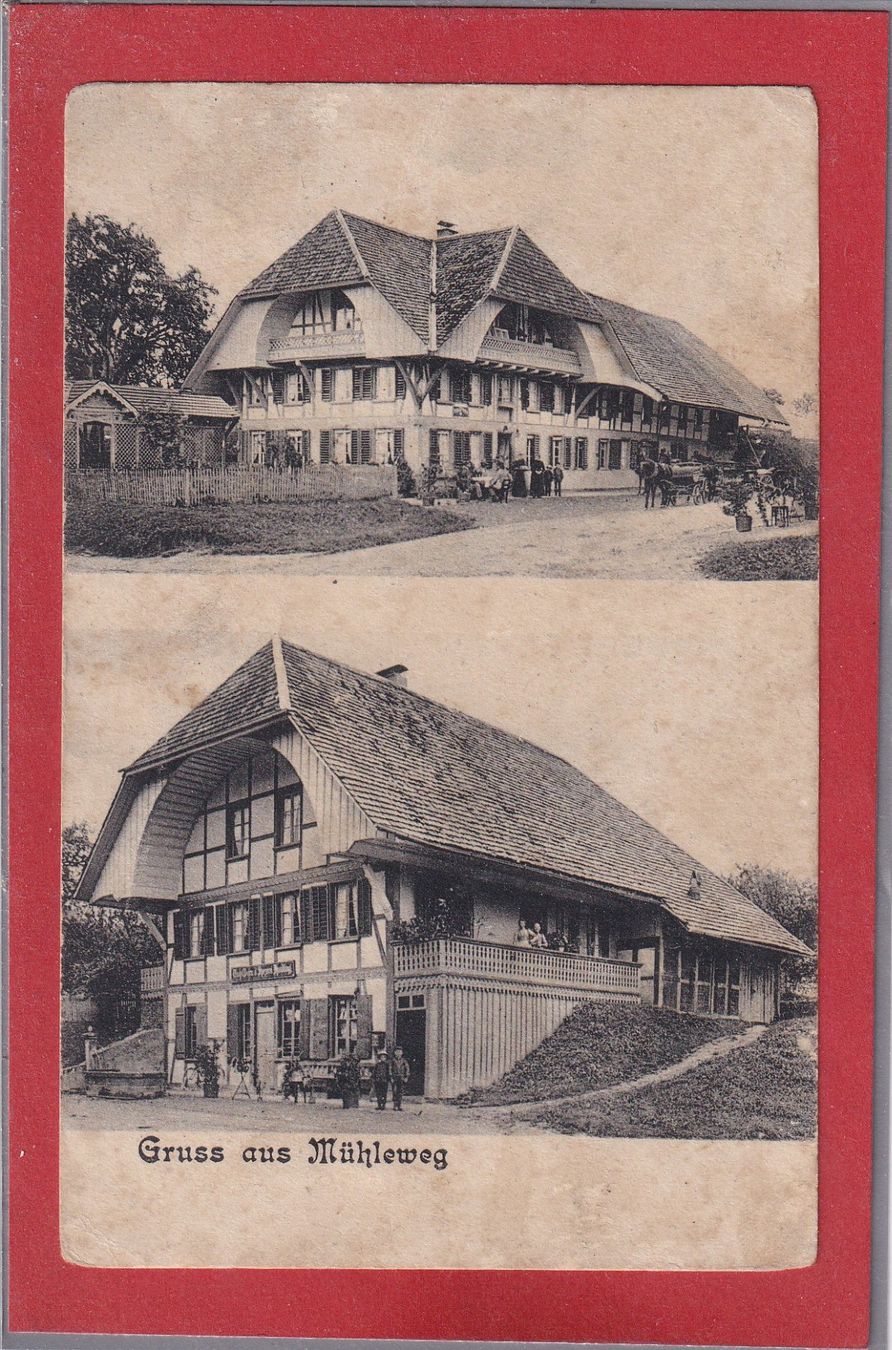 Cartoline postali: Gruss aus Mühleweg - 1910 – Usato da Orvin venduto da Pyaeschli