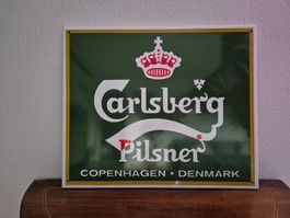 Emailschild Carlsberg Pilsner Bier Brauerei Emaille Schild