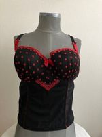 Bustier noir à pois rouges, sexy et élégant T 90 C