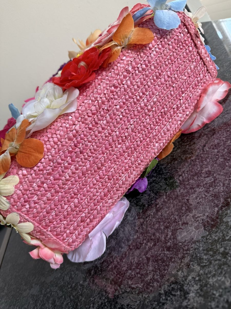 Taschen für Damen: Tasche Korbtasche Sommerblumen pink – Gebraucht aus Zug von Namago 4