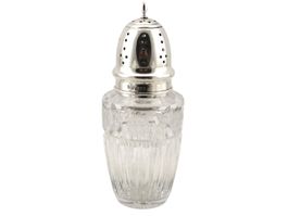 Saupoudroir sucre cristal argent 925 GB Zuckerstreuer Silber