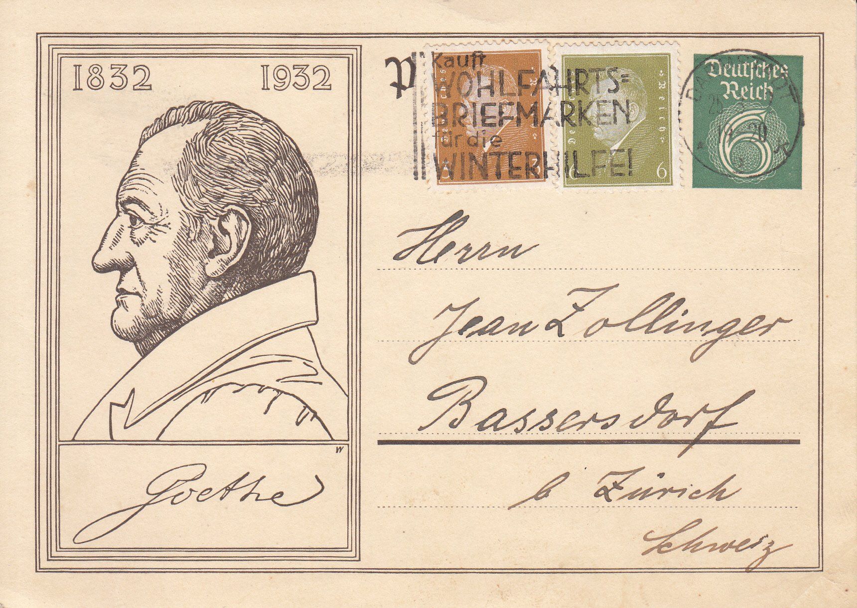 Tutti i francobolli: DR Postkarte gelaufen 1932 – Usato da Bürglen TG venduto da StampGraf