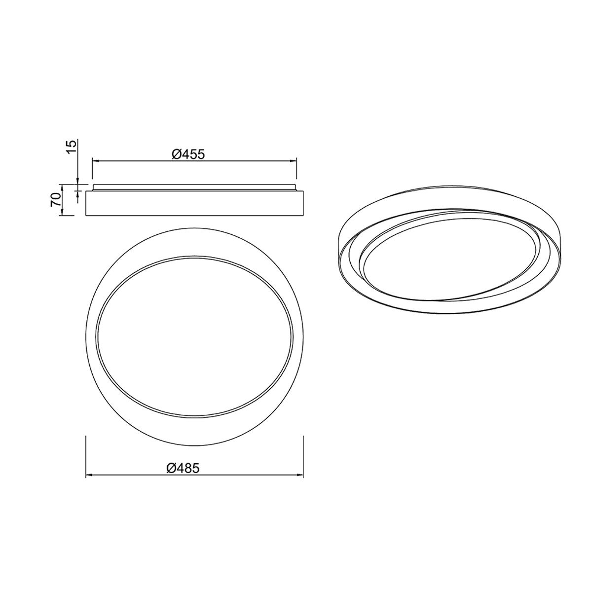Kronleuchter & Deckenlampen: LED Deckenleuchte, Schwarz, 48 cm Ø – Neu (gemäss Beschreibung) aus Kreuzlingen von Smart-Light 8