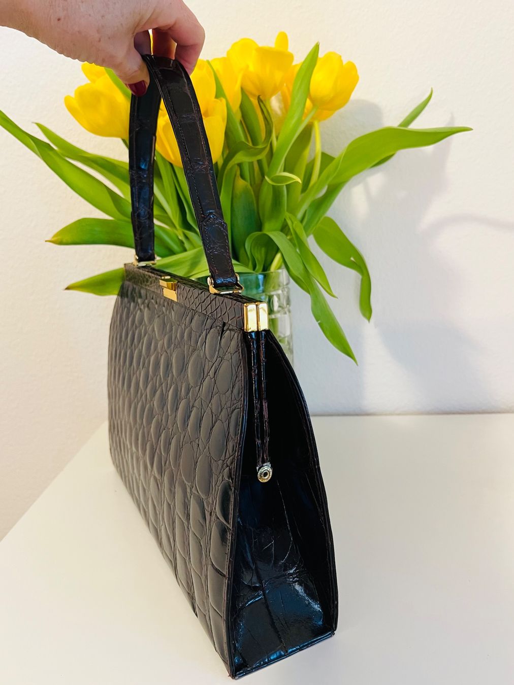 Taschen für Damen: Kroko Leder Handtasche - Top! – Gebraucht aus Rüschlikon von topswissvintage 2