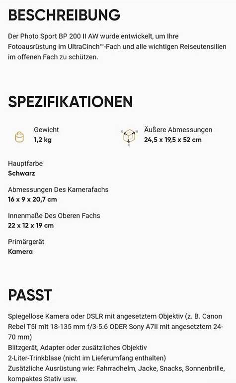 Rucksäcke: Fotorucksack – Gebraucht aus Baden von lor_hk8w 1