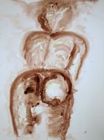 Gr. Tusche Zeichnung: Big back