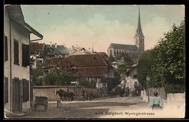 AK Burgdorf, Wyningerstraße mit Blick auf die Kirche
