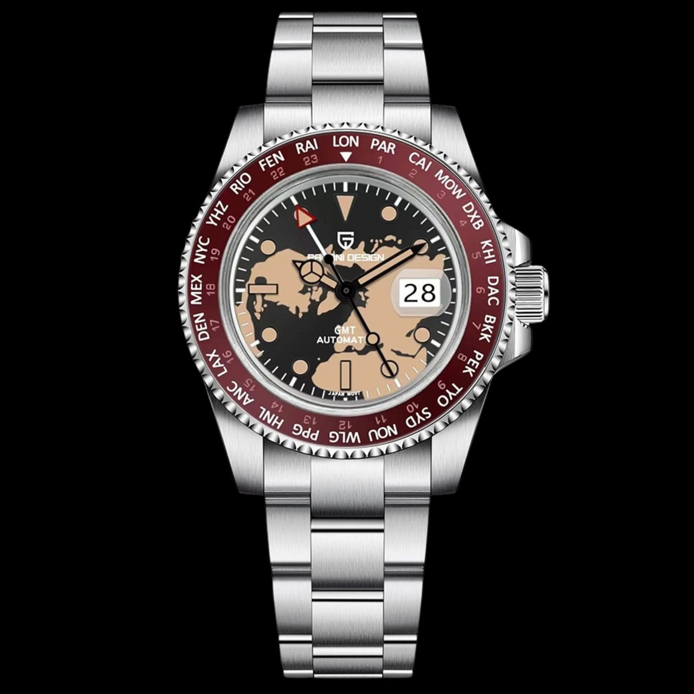 Pagani Design Uhren: Pagani Design Automatik Gmt Herrenuhr – Neu und originalverpackt aus Suhr von ChronixChronometer
