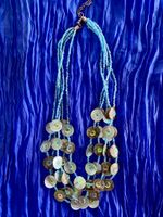 Muschel Kette türkis blau grün, Boho Ibiza
