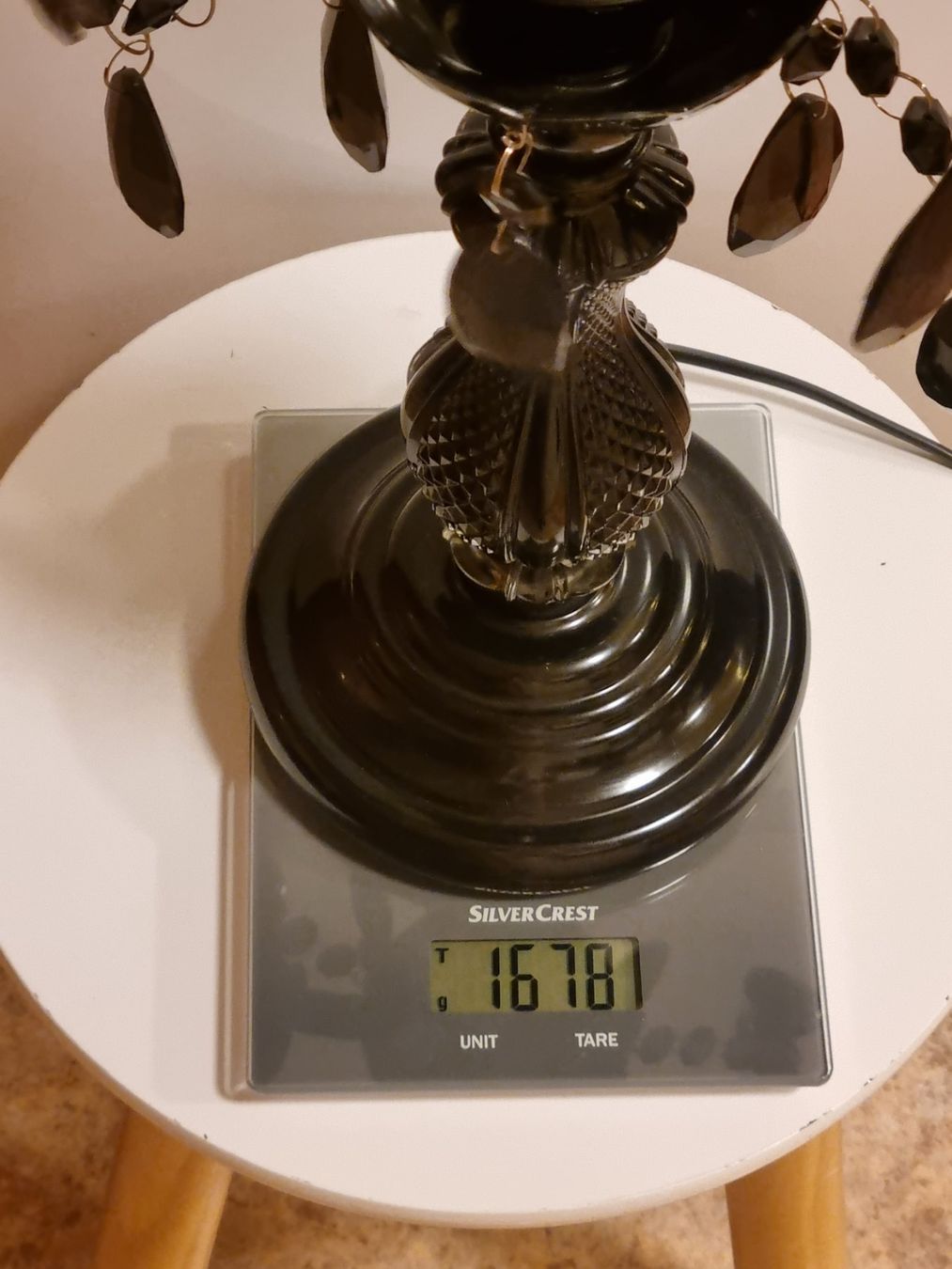 Lampen: Barock Tischlampe 3-arm Schwarz Glasfuß – Gebraucht aus Scharnachtal von devin03 4