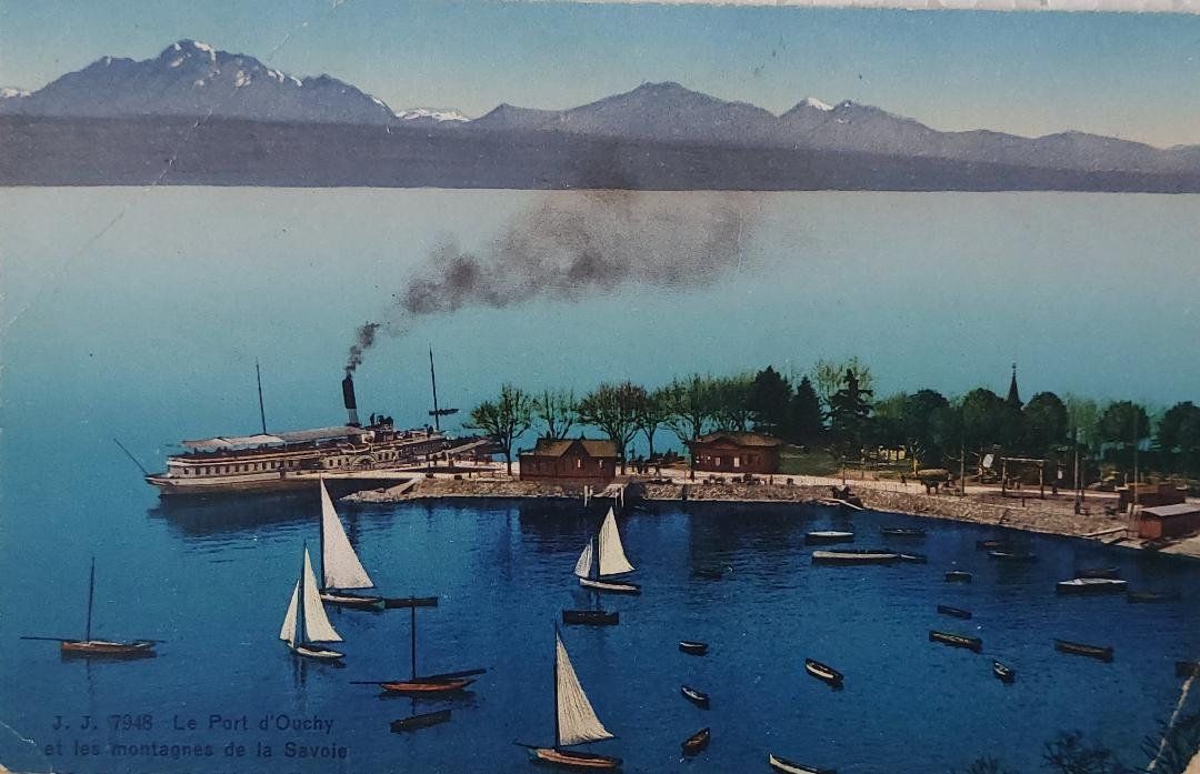 Cartoline postali: OUCHY - Le Port - 1927 – Usato da Delémont venduto da Domdom1