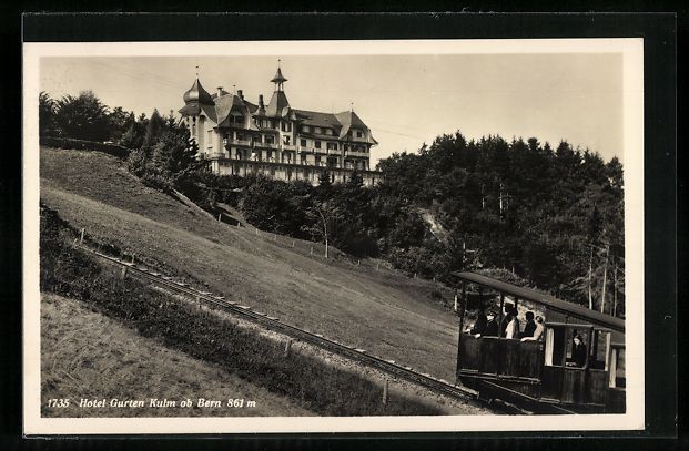 Ansichtskarten: Bern, Bergbahn passiert das Hotel Gurten – Gebraucht aus Berlin von bartko-reher