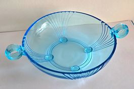 Schale Art Deco, schönes Blau