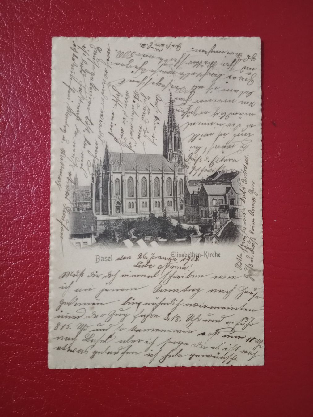 Cartoline postali: Basel Elisabethen Kirche 1902 – Usato da Küttigen venduto da Melisch1000
