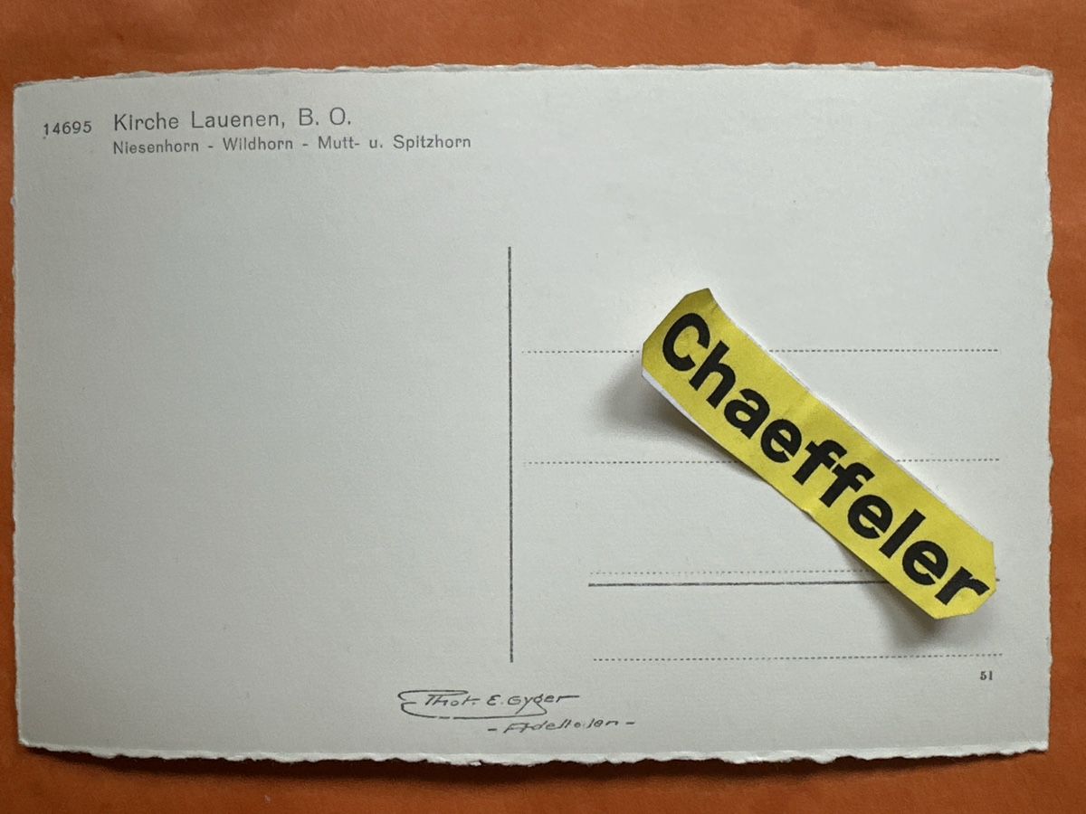Cartoline postali: Alte Ansichtskarte Kirche Lauenen B. O., Top! – Usato da Zürich venduto da Chaeffeler 1