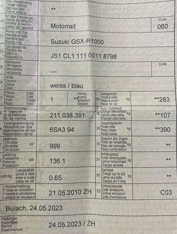 Suzuki Route: Suzuki GSX-R 1000  Jg.2010 – D'occasion à Bülach par mimi269 7
