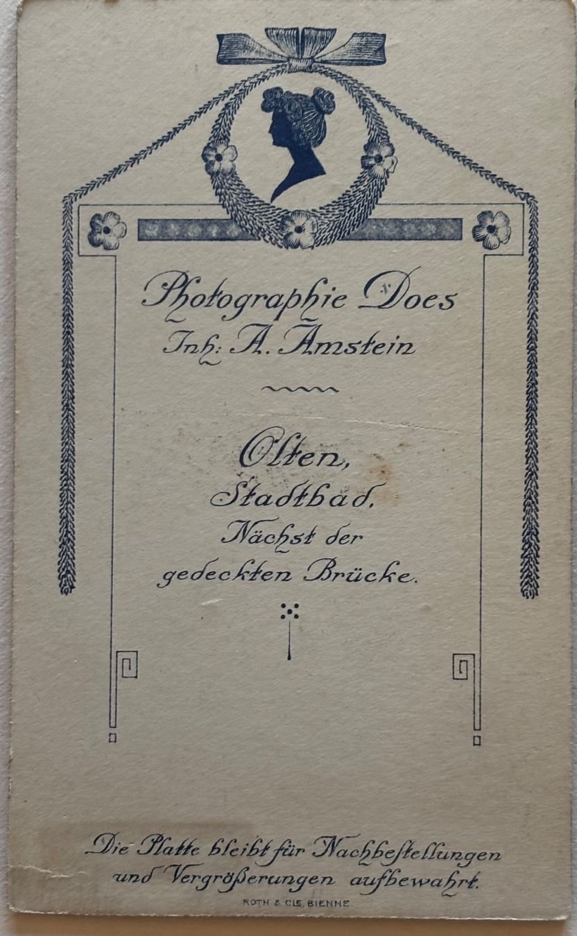 Cartes postales: CDV A. Amstein, Olten - Mädchen, Kind – D'occasion à Frauenfeld par Merk52 1