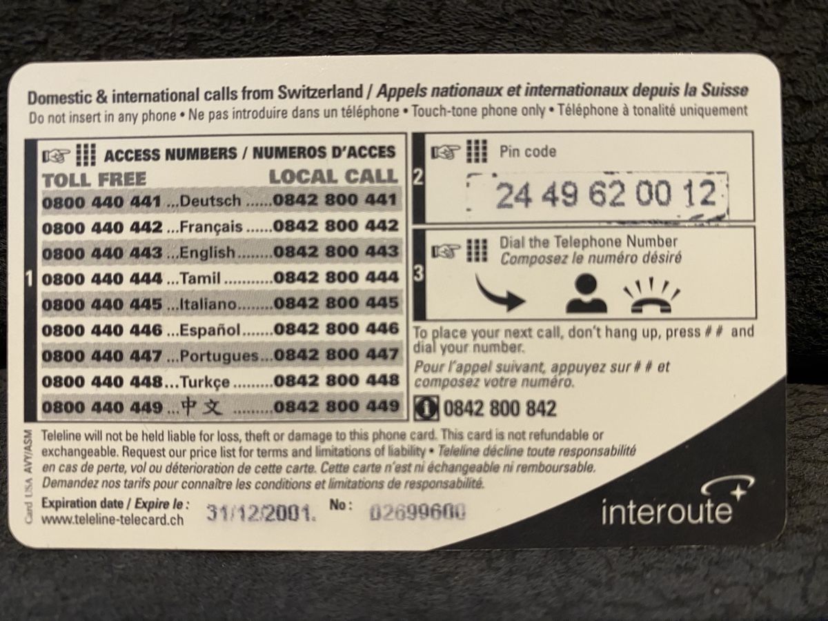 Telefon- & Taxkarten: Teleline – Gebraucht aus Lausanne von babacard10 1