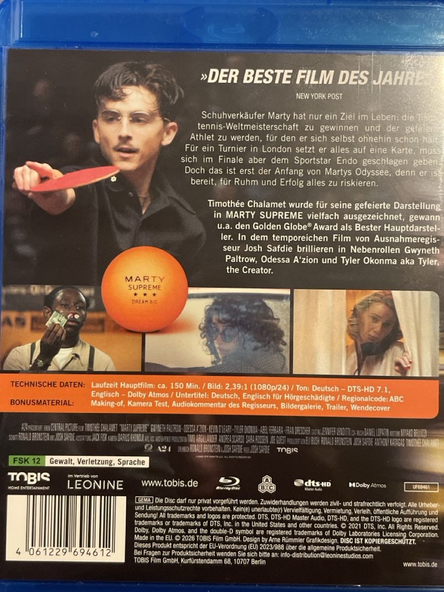 Tutti i DVDs: Marty Supreme (2025) – Nuovo (secondo la descrizione) da Waldenburg venduto da Gonzo8 1